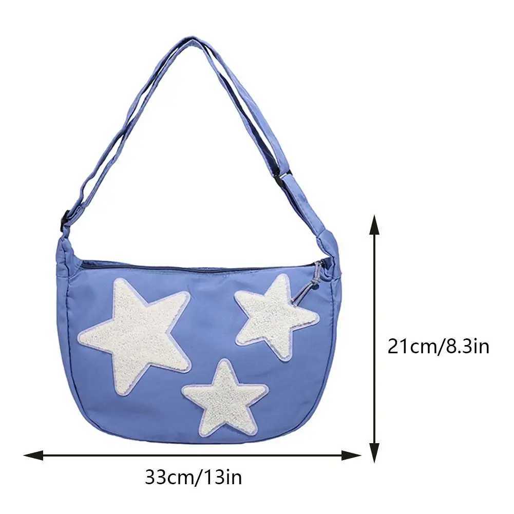 Womens star shaped shoulder bag adjustable shoulder strap pentagonal shoulder bag zippered handbag student backpack Z250225
