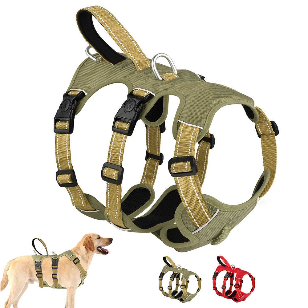 Waterproof Dog Harness Safe Buckle Padded Reflective Nylon Dogs Vest Medium Large Dog Halter Harnesses For Pitbull Hiking 250224