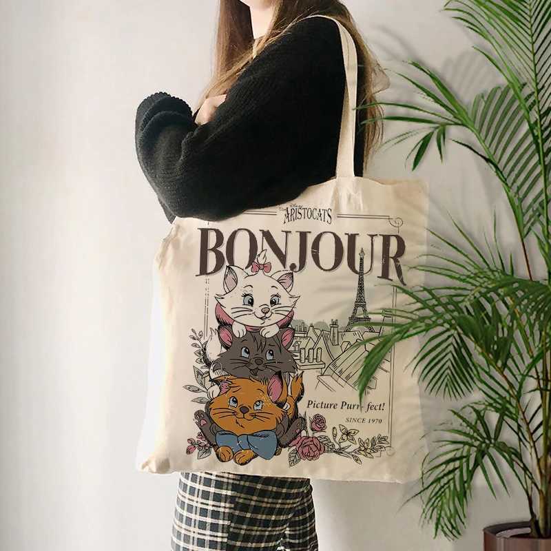 Hello Aristotle pattern handbag foldable shopping bag holiday Eiffel Tower gift shoulder bag reusable supermarket bag Z250224
