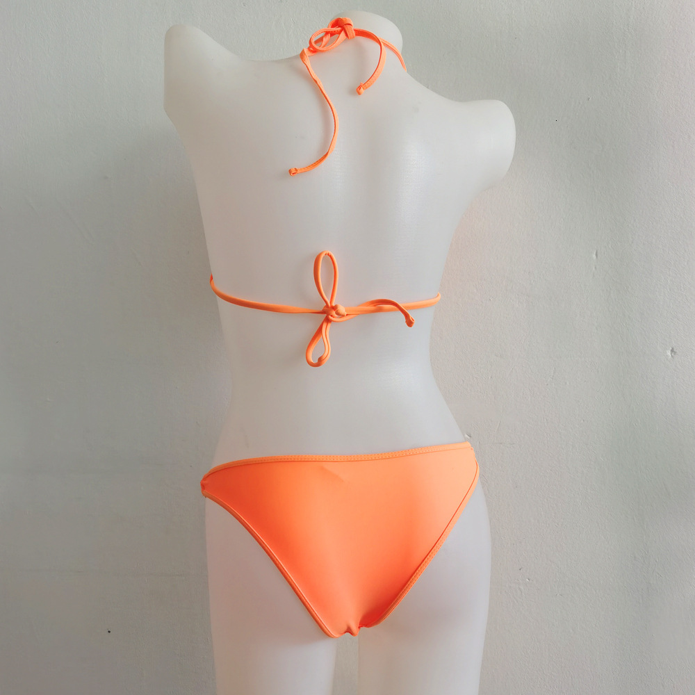 swimwear INS Orange Bikini Simple Circle Accessories High end Women's Beach Sexy Swimsuit