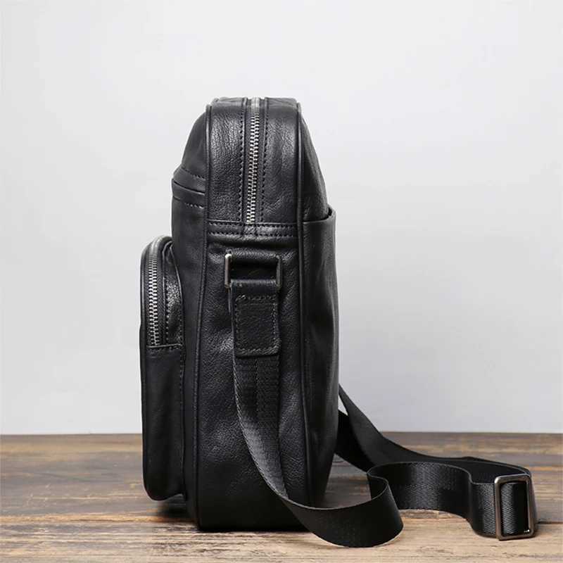 GURO Mens Genuine Leather Shoulder Bag Luxury Design Trend Crossbody Top Layer Cowhide Messenger Bag Daily Casual Business Bags Z250225