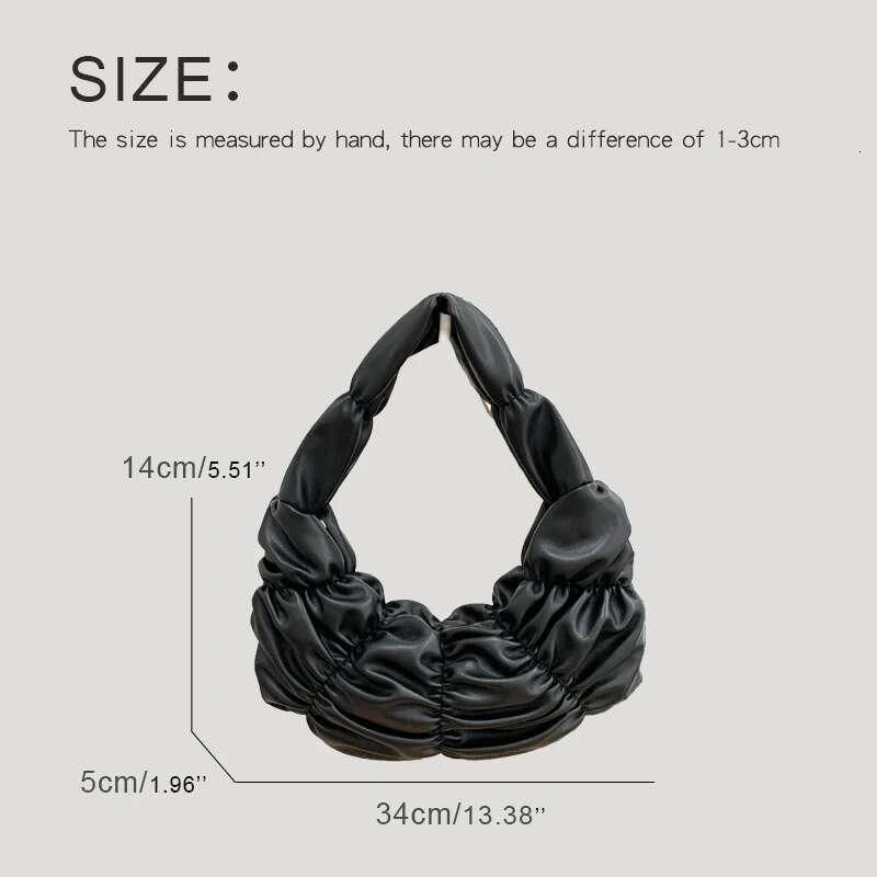 Korean Casual Half Moon Bags For Women Designer Handbags And Purses 2024 New In PU Embroidered Ruched Underarm Shoulder