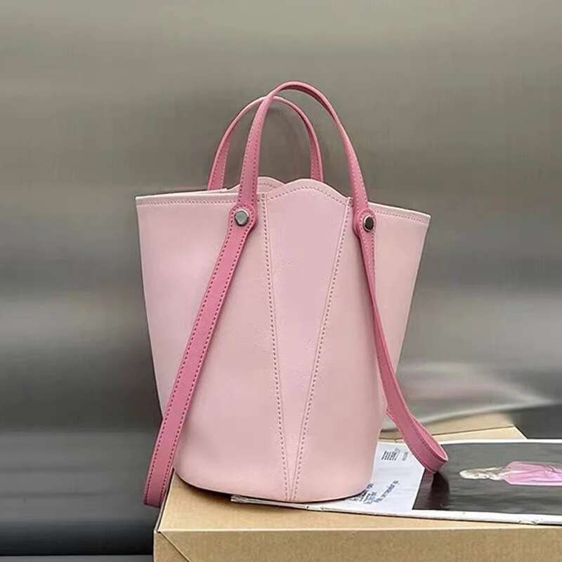 Korean Casual Bucket Bags For Women Designer Handbags Purses 2024 New In PU Splicing With Inner Pocket Underarm Shoulder