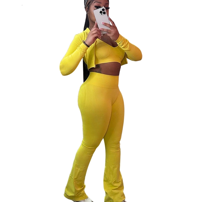 Womens Tracksuits Three Piece Set 2025 New Fashion Basic Solid Color Short Top High Waist Micro Horn Sports And Leisure Sportwear 5 Colors