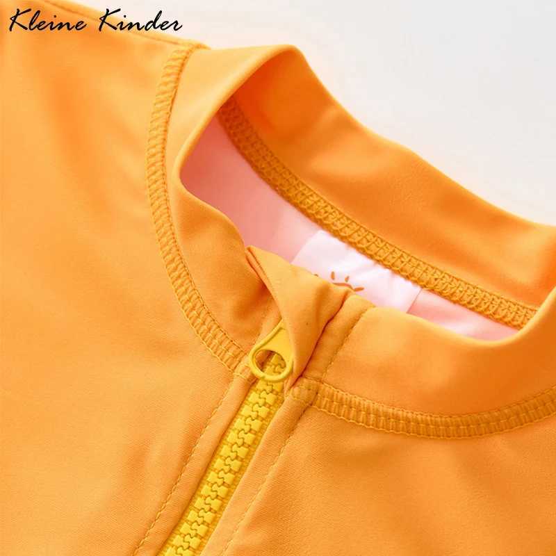 Childrens Swimsuit Orange Long Sleeve Rash Guard Kids UPF50 UV Protection Boys Beach Clothes Shark Swimming Bathing Suit Kids X250224
