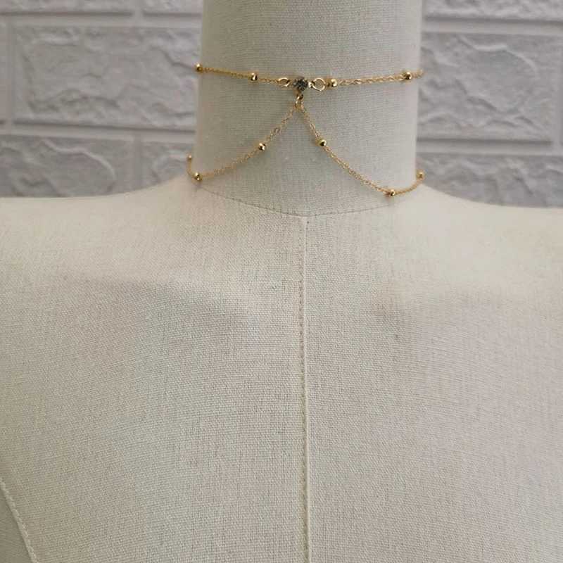 Metal Body Bust Chain Jewelry for Women Sexy Sty Hollow Bikini Ladies Breast Crystal Body Chain Decoration Fashion JewelryXJ250224