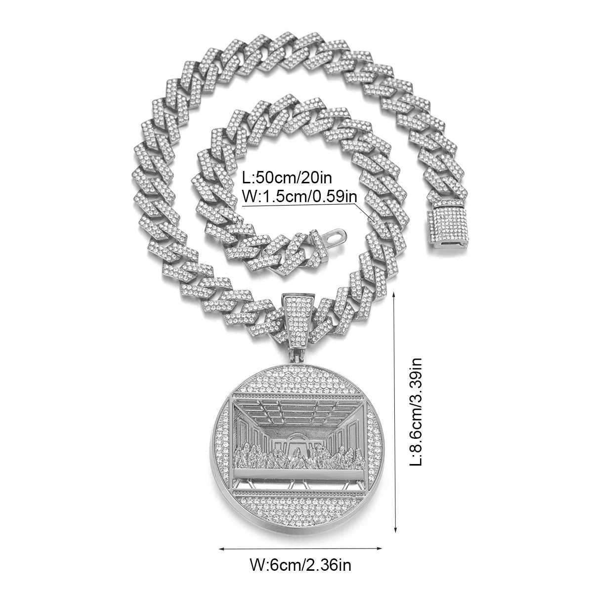 New trend Last Supper Round Pendant Necklace Jewelry High Quality 1M Cuban Chain Mens and Wens Christmas Gifts X250224