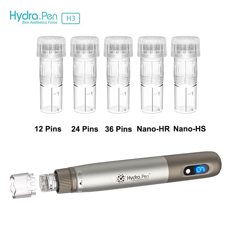 50Pcs Hydra Pen H5 Microneedle Cartridge 4-pole EMS Microcurrent Microneedling 12pin 24pin 36pin HS HR for Dermapen H5 Hydra.Pen H3 Nano-HR Nano-HS H1