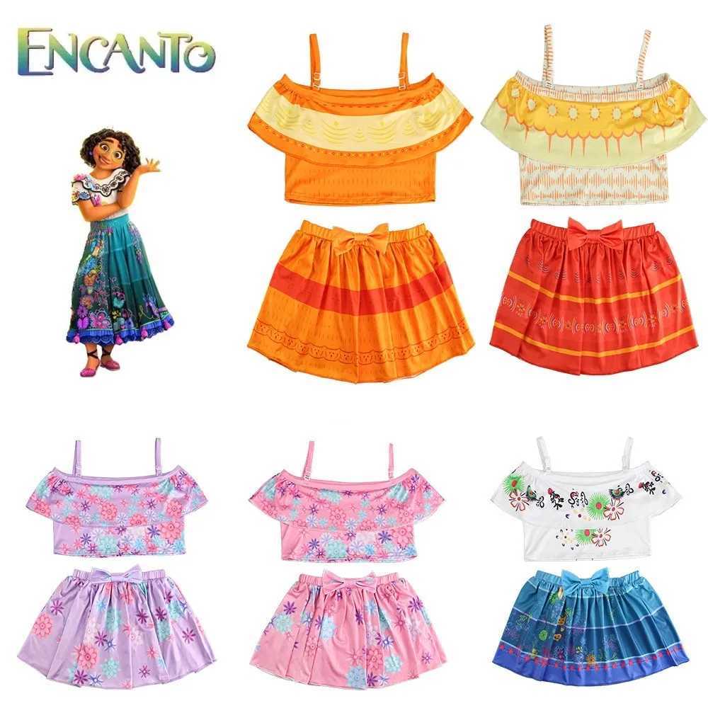 NEW Girl Swimsuit Childrens Encanto Mirabel Isabela Kids New Swimwear Sets Bathing Children Suit Princess Pool Party X250224