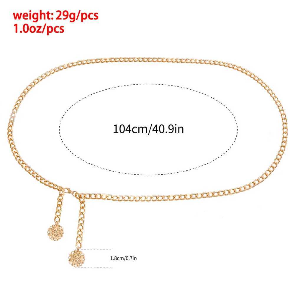 Fashionable simple and sexy gold aluminum waist jewelry belly chain womens skiing accessoriesXJ250224