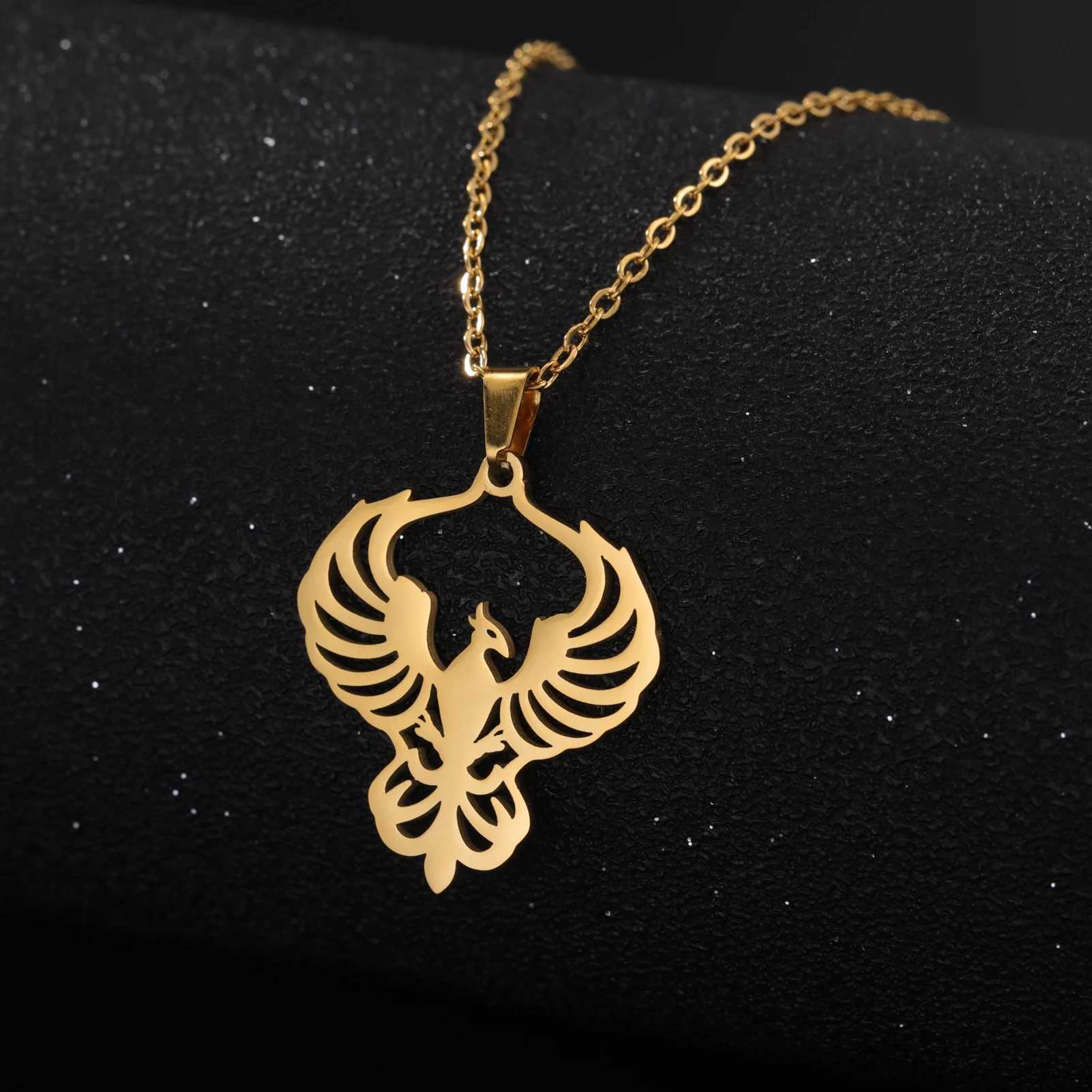 Phoenix Necklace Supernatural Amet Chain God Bird Gift For Wan Men Kid Child Gold Color Stainless Steel Pendant Jewelry X250224