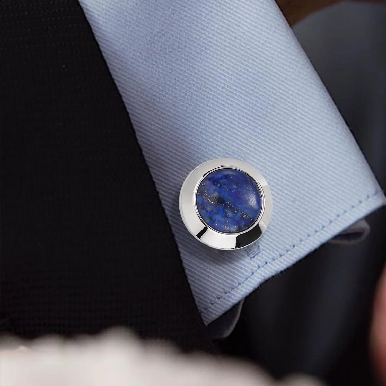 Natural Stone-Lapis Lazuli Button Covers for MenGift Box PackedMen Wedding Jewelry or Accessories high-quality clothing button 250220