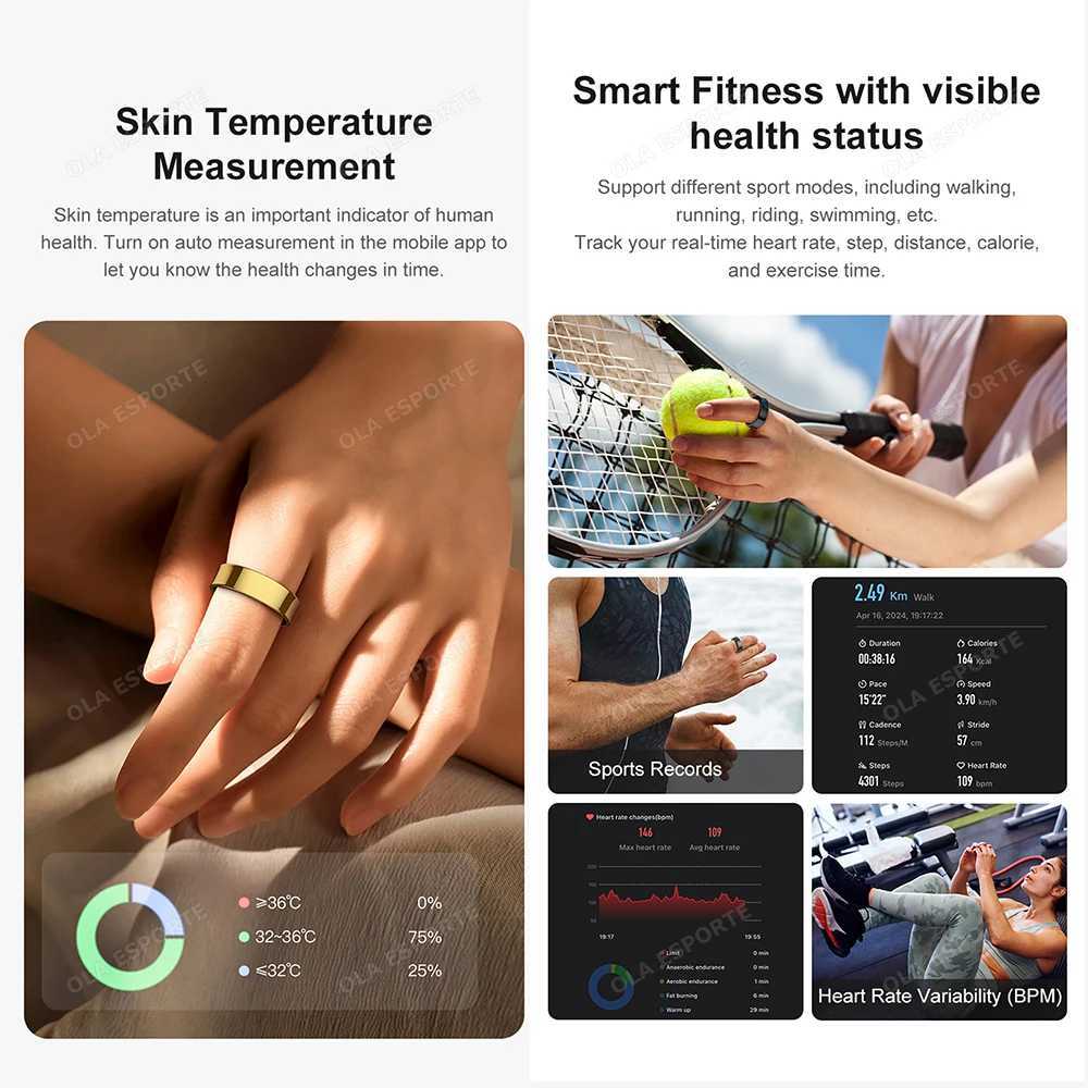 New Samsung appearance smart ring military grade titanium steel shell health monitor 5ATM waterproof multi sport ring W250225