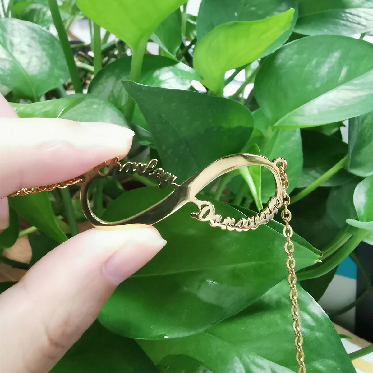 Goxijite Custom Double Name Infinity Necklace For Women Couple Personalized Engrave Date Numerals Nameplate Stainless Steel Gift 250117