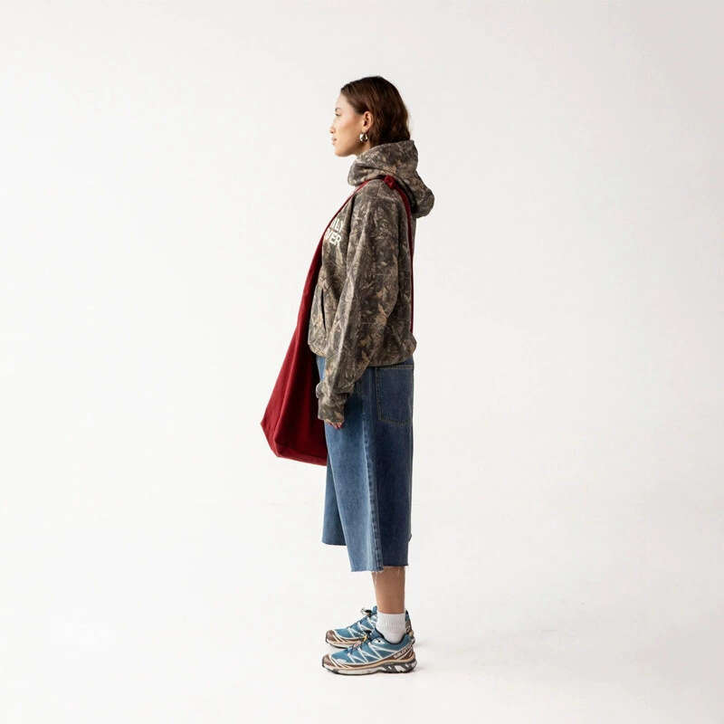 Trendy American Street Letter 3D Printed Leaf Camouflage Hoodie Men's and Women's Casual Top