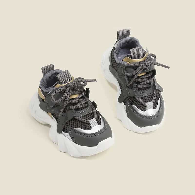 Children Chunky Sneakers Toddler Boys Mesh Breathable Running Shoes Girls TPR Casual Sport Shoes Kids Platform Shoes Tennis 3-6Y W250225