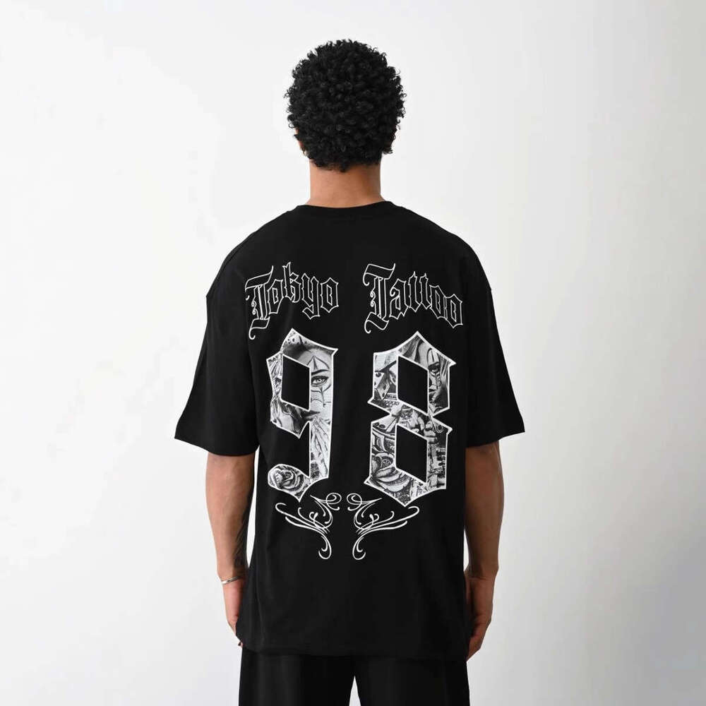 Street Y2K Hip Hop Top Letter Printed T-shirt Spring/Summer Short Sleeve Trendy Brand Casual Men's and Women's Round Neck