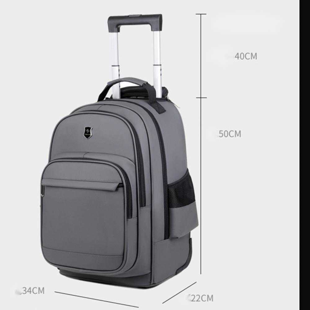 New Backpack Casual Sports and Fitness Bag Pu Pull Rod Wheel Bag Gift Backpack Carried on Both Shoulders and Dragged Day Backpack Travel Bag 241225