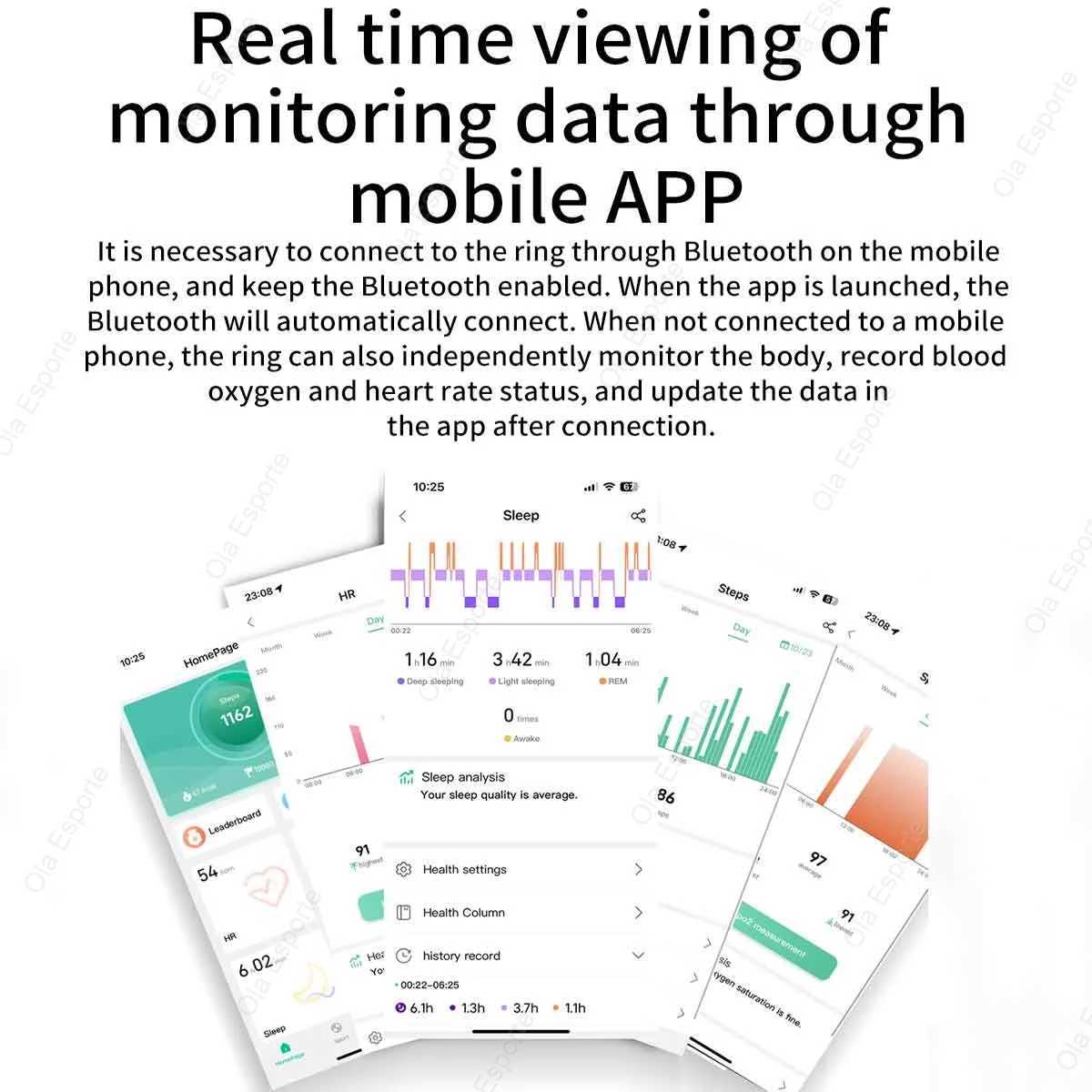 2025 Xiaomi Samsung Ring Mens Bluetooth Health Monitor IP68 and 5ATM Waterproof Multi sport Mode Smart Ring W250225