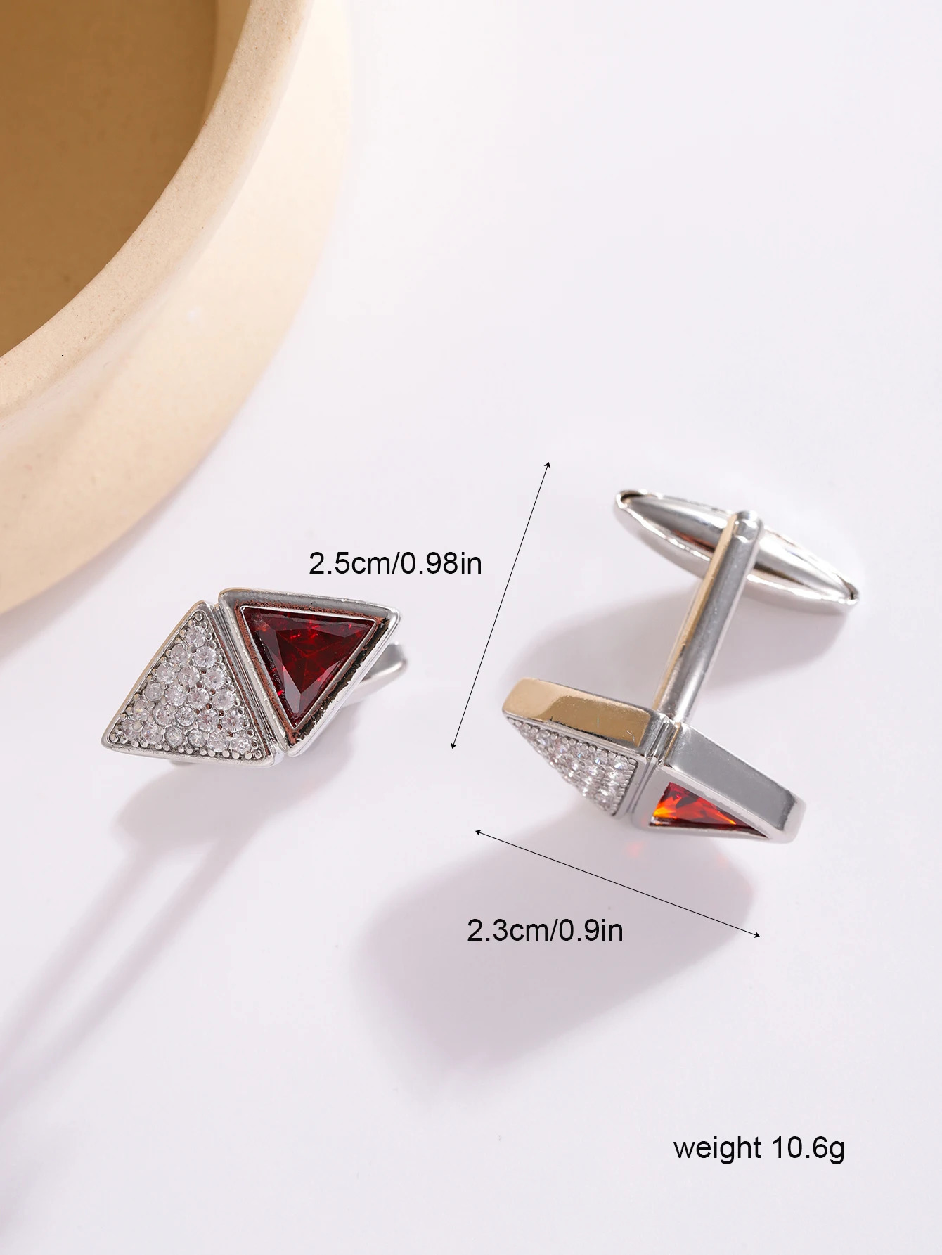 fashion mens double triangle zircon cufflinks light mens suit accessories French shirt sleeve nail everything 250220
