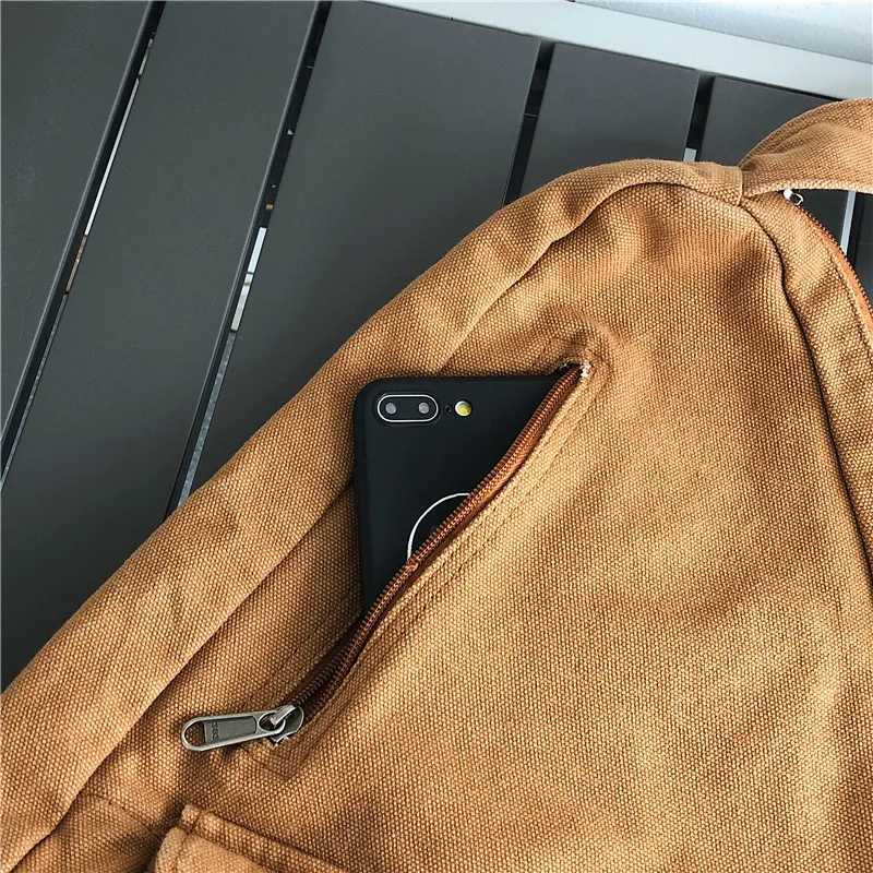 HOCODO Canvas Chest Bag Women 2022 Women Shoulder Messenger Bag Unisex Canvas Crossbody Bag Multi Pocket Casual Women Bag Z250225