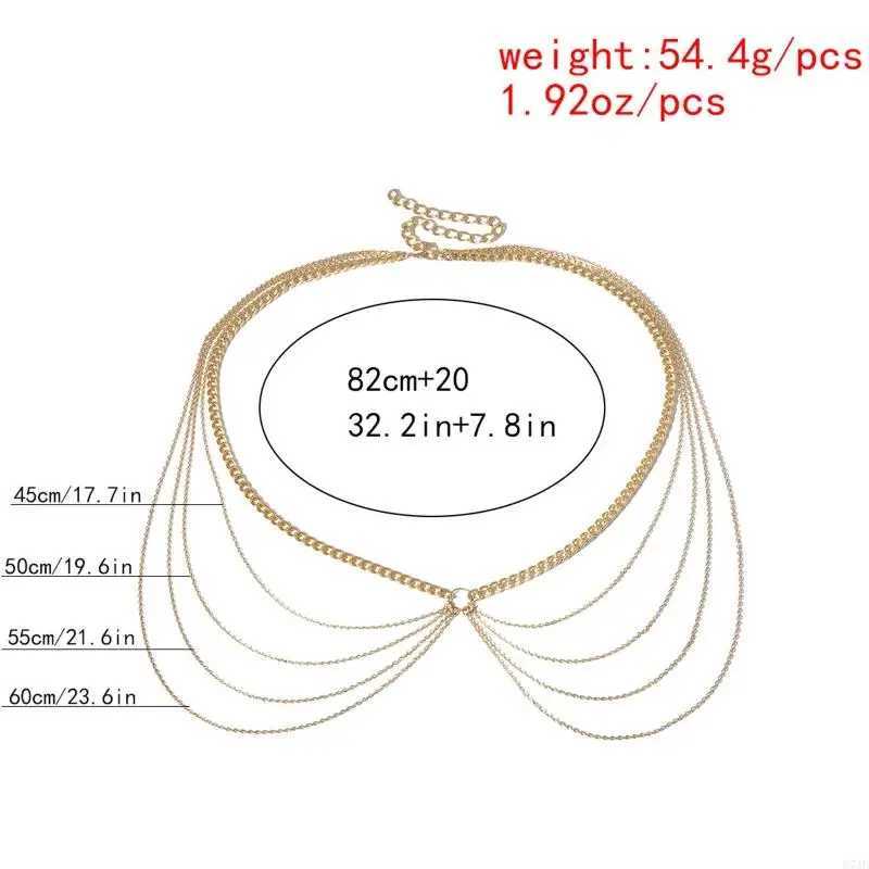 37JB Body Chain Waist Chains with Long Tassel Decor Party Night Club Body Shinning Jewelry Accories for Women and GirlsXJ250224