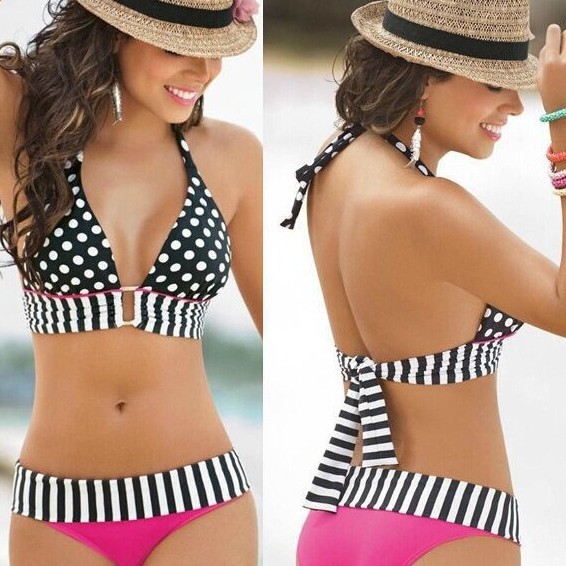Polka dot printed fashionable bikini women's split body swimsuit BIKINI swimwear designer