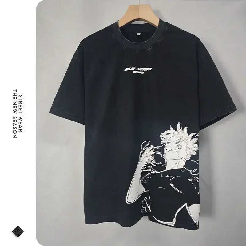 Anime J-Jujutsu K-Kaisen T Shirts Vintage Washed CHOSO T-shirt Oversized Short Slve Fushiguro Toji Sukuna Gojo Saturo Ts Men Y250225