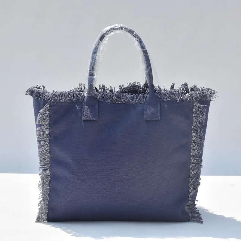 Canvas Women Tassel Lightweight Laptop Teacher Tote Shoulder Bag Handbag For Daily Use