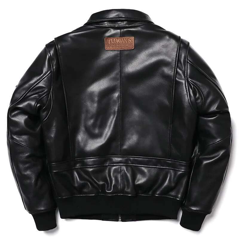 2025 New Embroidery Sheepskin Jacket Men's Natural Genuine Leather G1 Air Force Pilots Coat Thicken Warm Soft Clothes