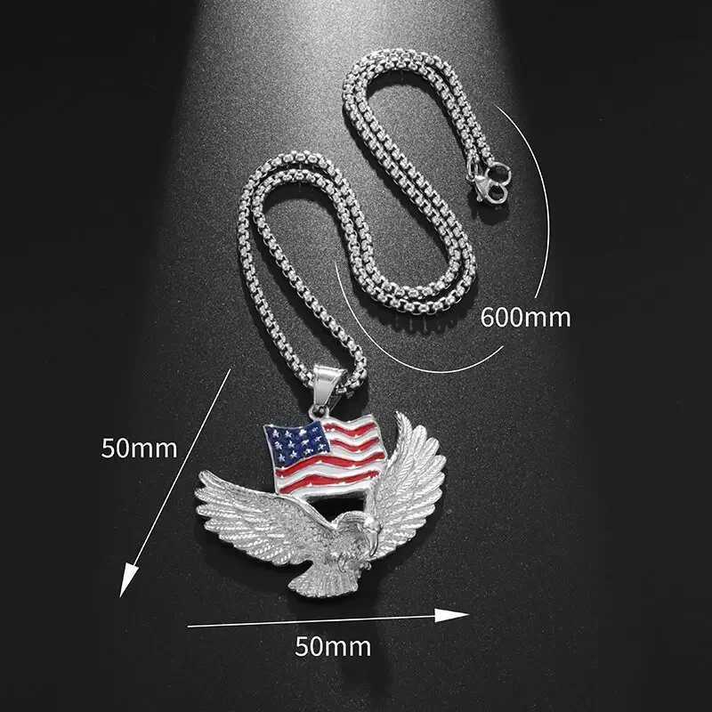 Vintage Flag Necklace Pendant Mens Hip Hop Rock Party Jewelry X250224