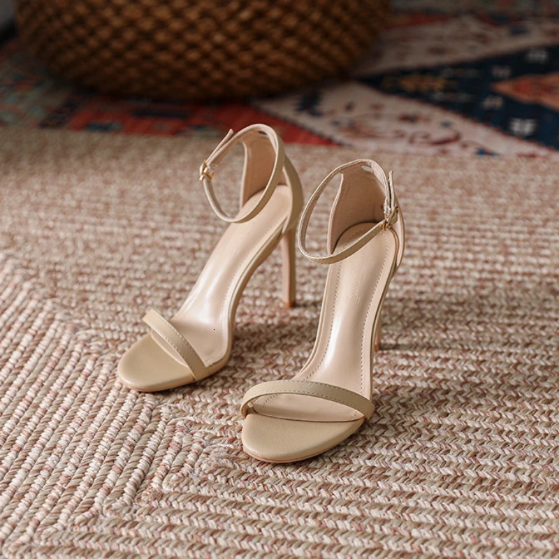 Women Open Toe Ankle Strap Stiletto Heel Dress Sandals Elegant Wedding Party Shoes Pumps High Heel Summer Classic Sexy Pumps250225bj