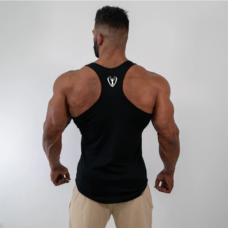 mens tank tops shirt gym tank top fitness clothing vest sleeveless cotton man canotte bodybuilding clothing men man clothes wear 250225