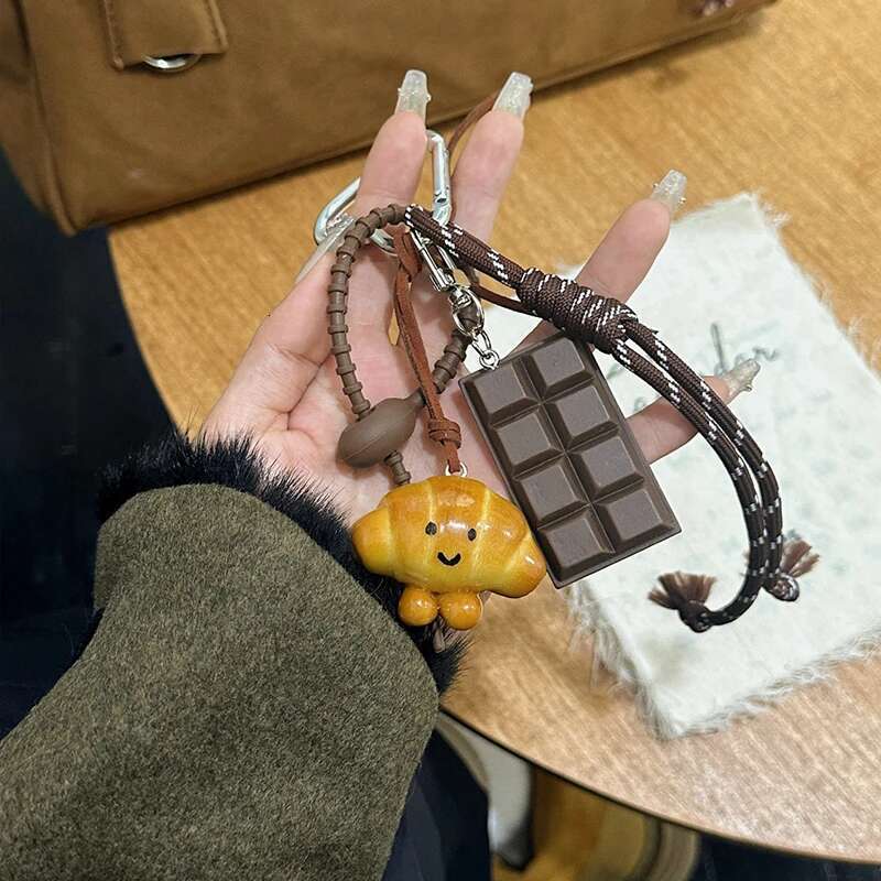 Multi Element Love Bag Cute Alkali Bread Ornament Creative Nylon Rope Pendant Keychain Decor