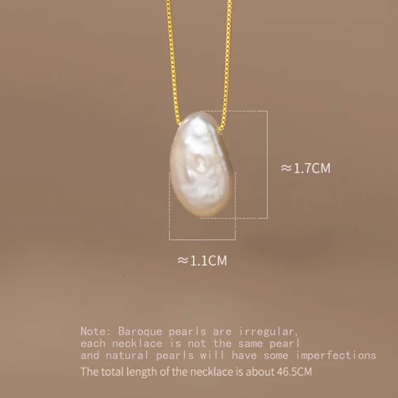 WANTME 925 Sterling Silver Irregular Natural Baroque Pearl Box Chain Charm Clavicle Necklace for Women Fashion Jewelry 250222