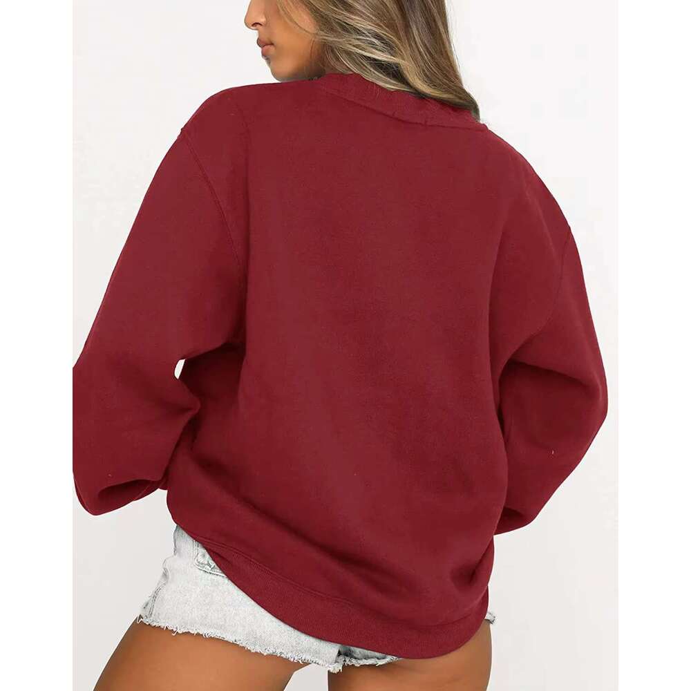 Fitspi Women's Long Sleeve Sweatshirt Casual Crew Neck Loose Fit Pullover Hoodie Fall Tops