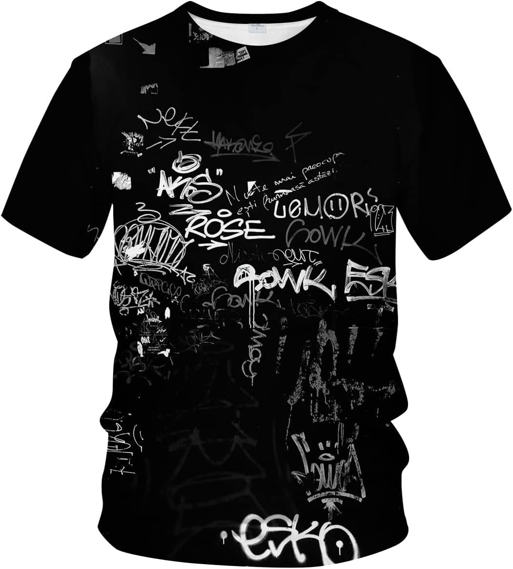 Mens T shirt Men's 3D Print Hip Hop Graffiti Graphic Sporty and Light T Shirt tee Casual tops summer clothes