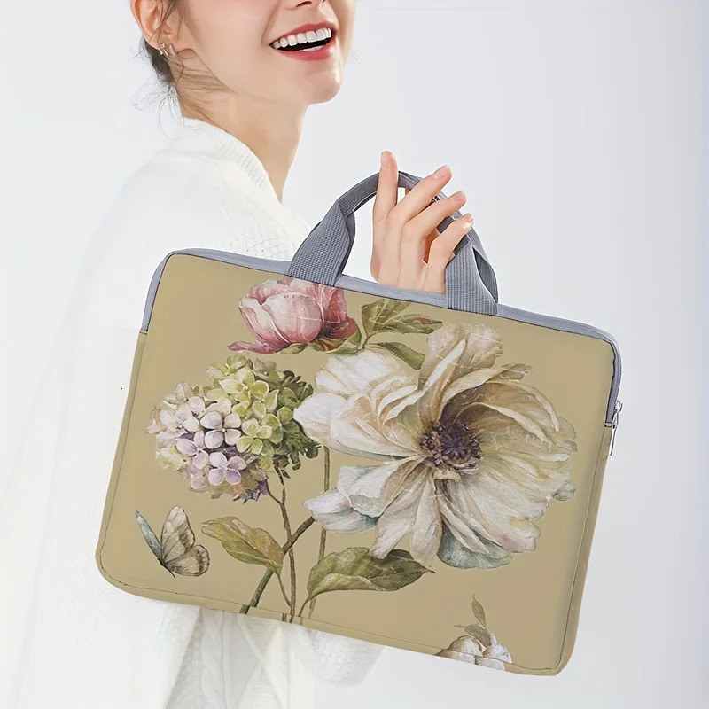 1piece set flower patterned laptop bag briefcase suitable for 14 inch laptops fixed 250221