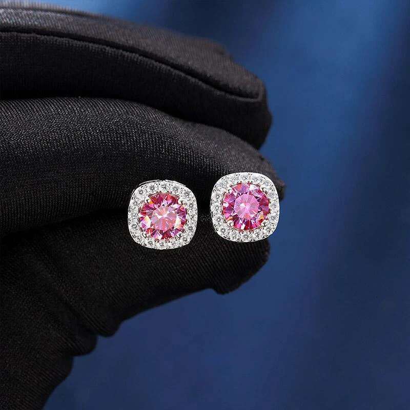GRA certificate100% Real 999 Sterg Sier Moissanite Earrings D Color Svtud For Womenv Quality Sparkg Wedding Jewelry