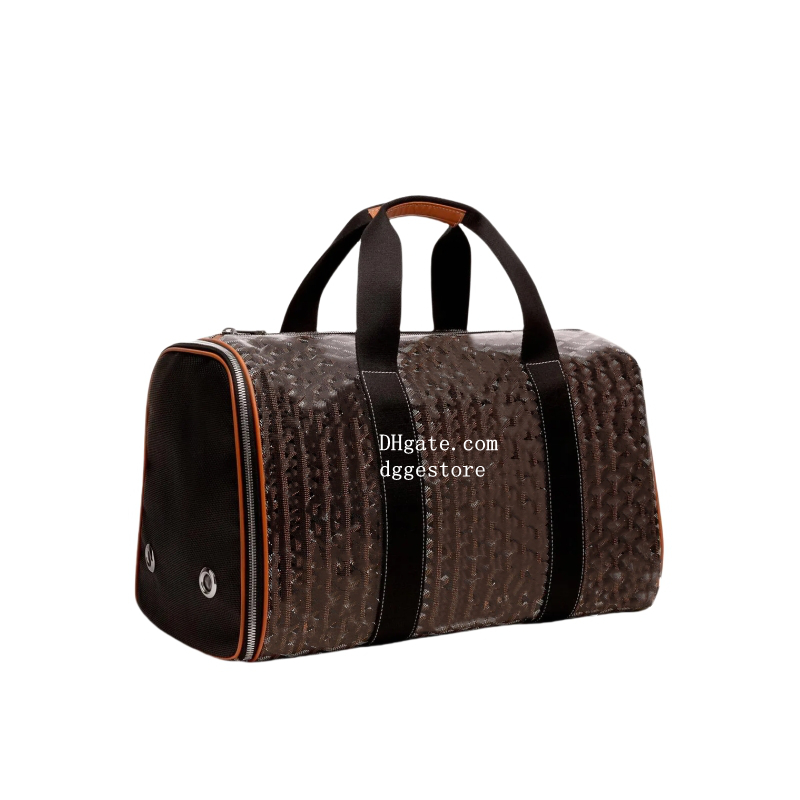 free shipping Designer Small Cat Carrier, ic Print PU Leather Dog se, Collapsible Portable Pet Carrying Handbag for Travel Walking Hiking Brown C35