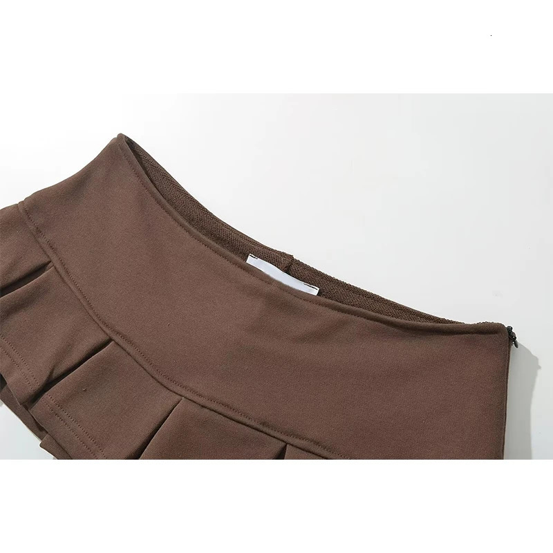 YENKYE Y2K s Sexy Low Waist Pleated Mini Skirt Women Side Zipper Summer Short Skater Skirts 250225