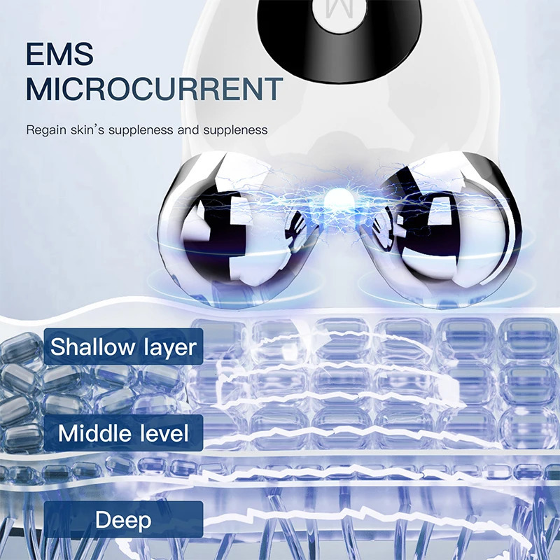 Portable Electric V-Face Lift Roller Massager EMS Microcurrent Sonic Vibration Facial Lifting Skin Tightening Massage Beauty Device 250225