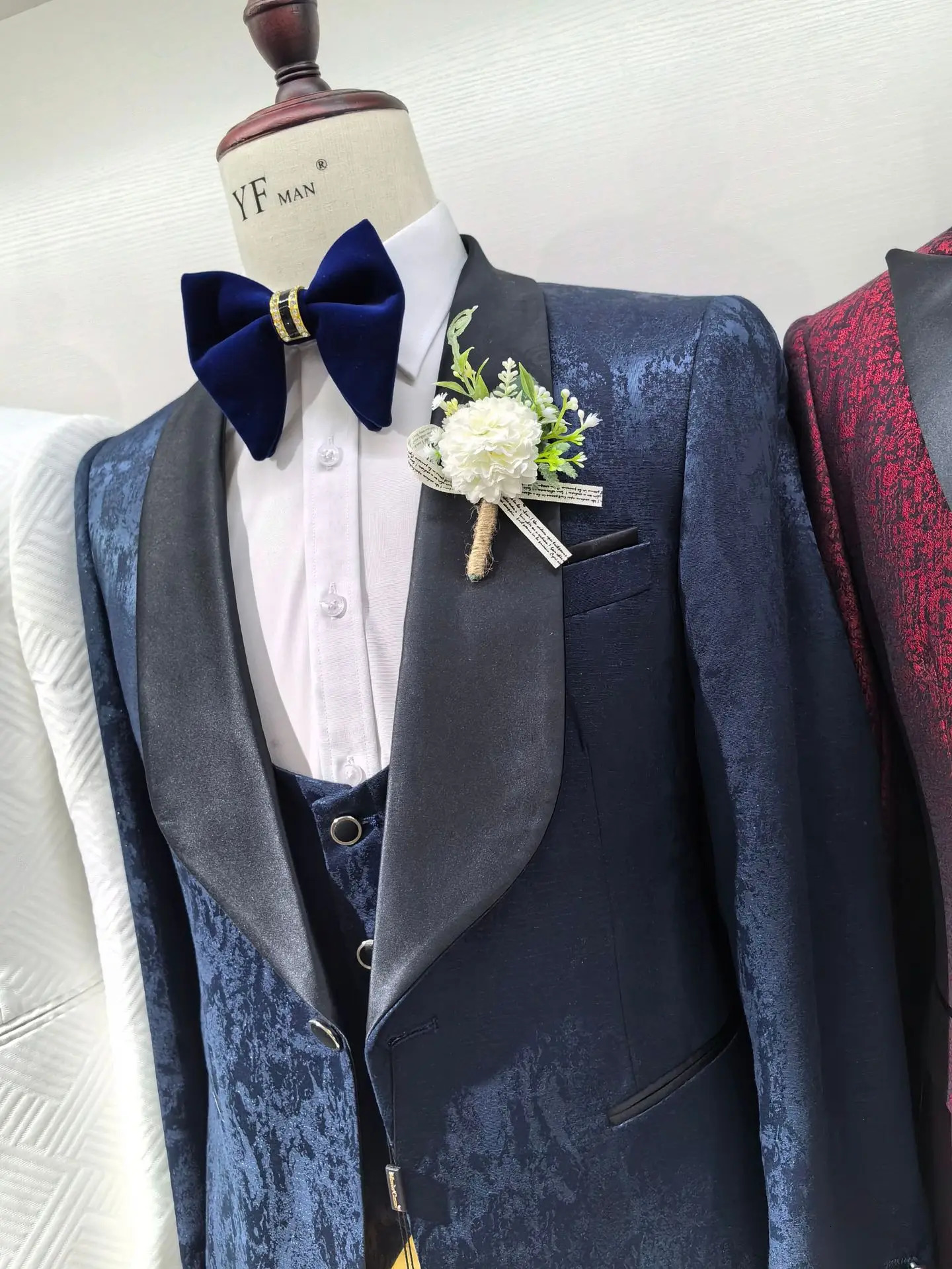 Fashion Man Suit Sets Wedding Party Groomsman Slim Fit Blazer Vest Pants Three Pieces Formal Prom Male Elegant Outfits 250224