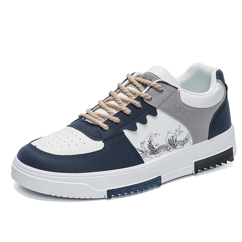 Spring new breathable comfy white men's trend all match thick sole sports casual hot board fashion shoes