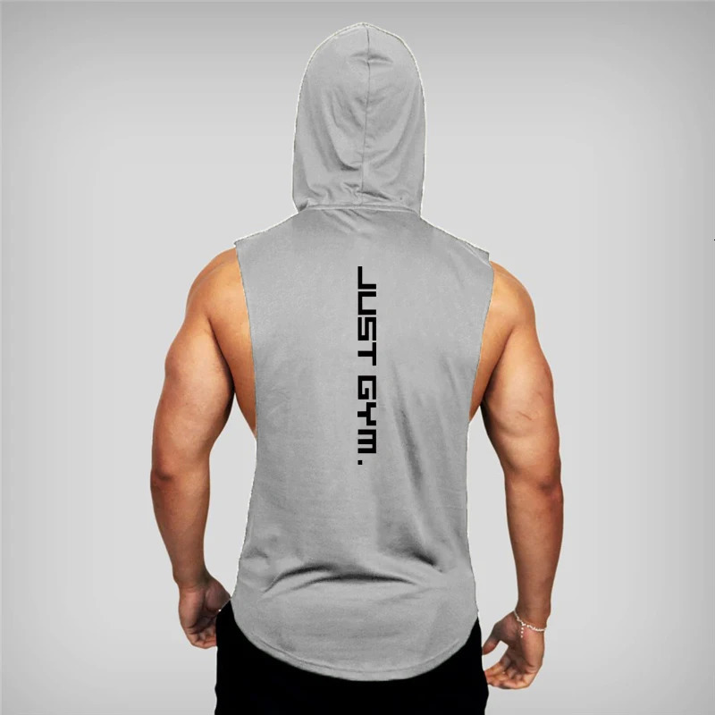 Fashion Cotton Sleeveless Shirts Gym Hoodies Tank Top Men Fitness Shirt Bodybuilding Singlet Workout Vest Men 250225
