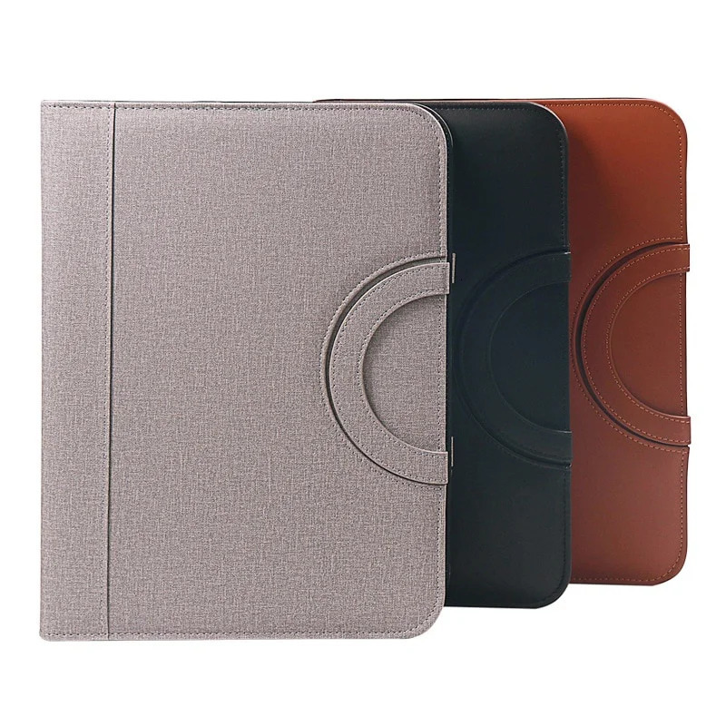 1 Pcs A4 Portable File Folder with Calculator Binder Organizer Manager Office Document Pad Briefcase PU Leather Bag 250221