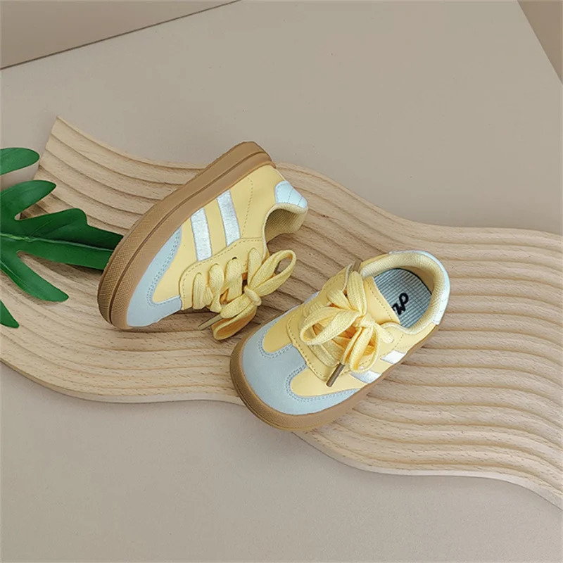 2025 Spring Baby Shoes Leather Toddler Kids Sneakers Outdoor Boys Tennis Soft Sole Fashion little Girls Sneakers EU 16-25 250226