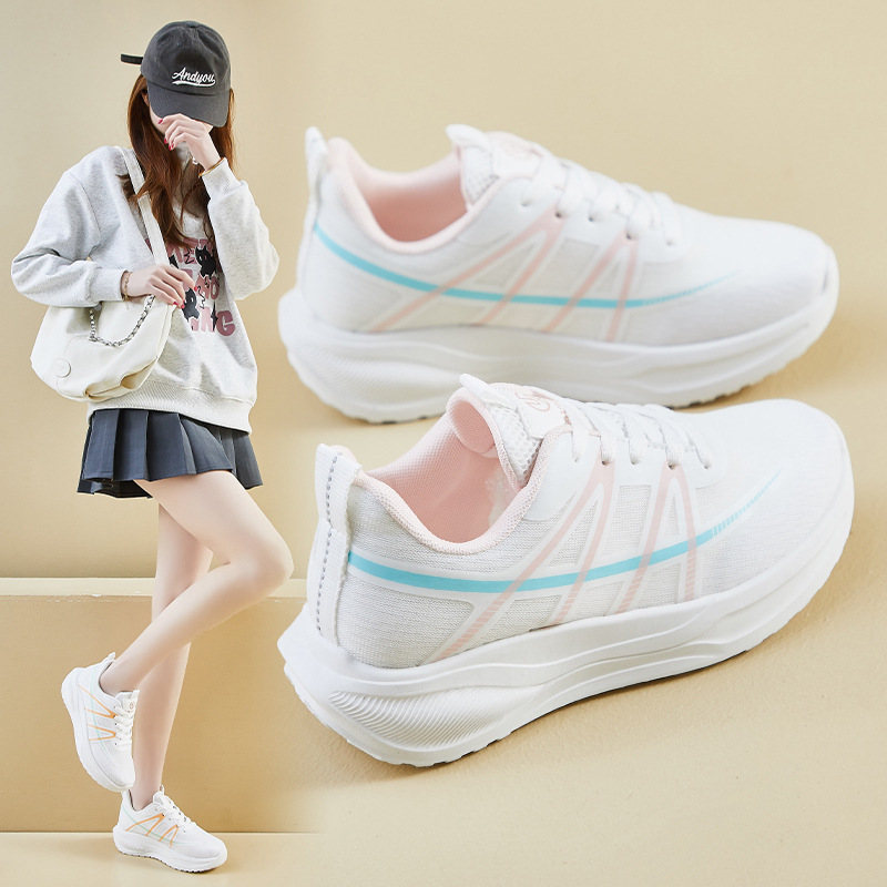 free shipping comfort running shoes women sports trainers white pink orange black elasticity outdoor sports runner sneakers fashion