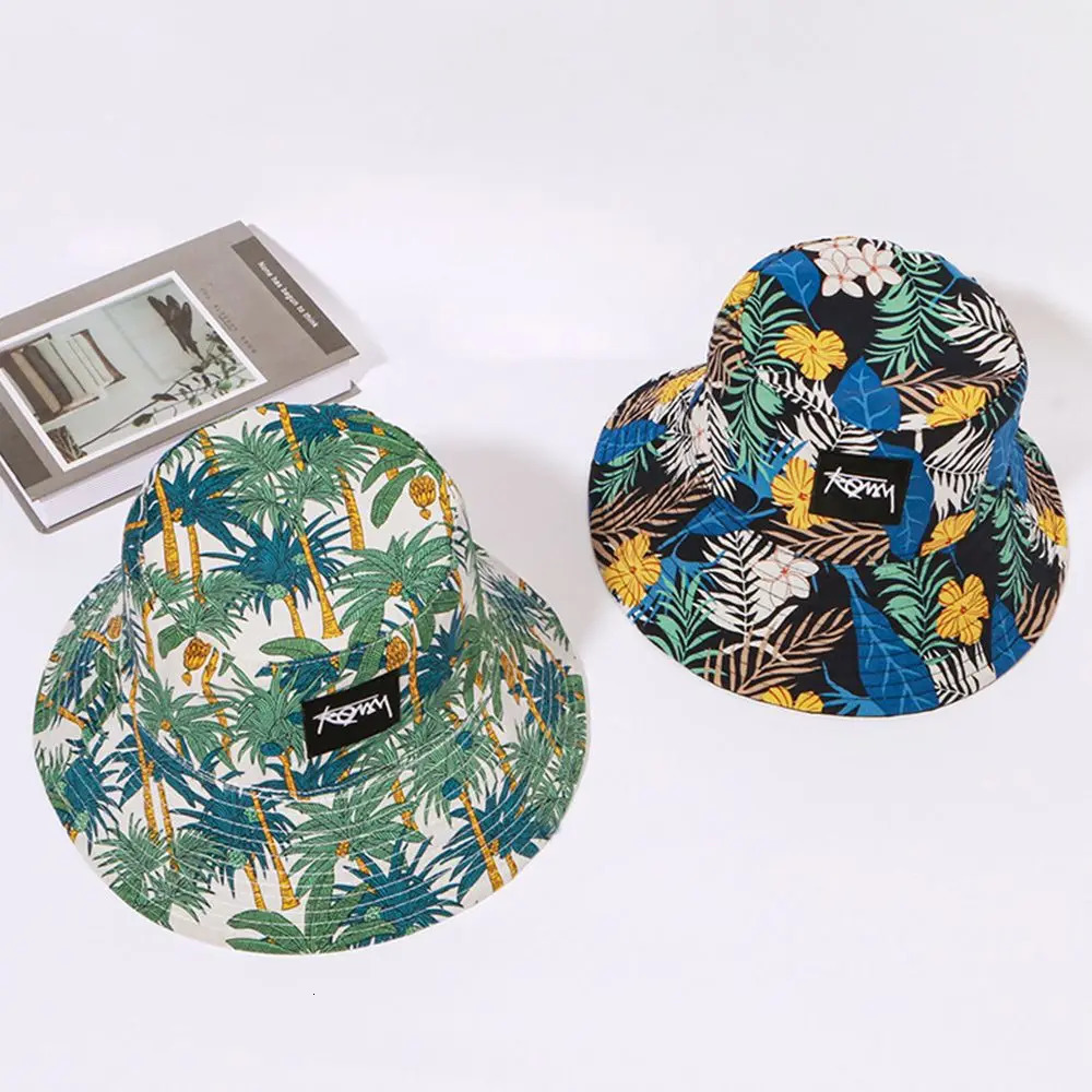 Doublesided Bucket Hat Men Women Summer Basin Cap Hip Hop Graffiti Fishing Fisherman Retro Pattern Packable Sun Protection 250210