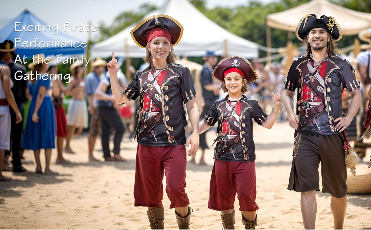 Mens T shirt Pirate Costume T-Shirt 3D Pattern Men Women Activities Lightweight Soft Fast Drying Beach Gala Party tee Casual tops summer clothes